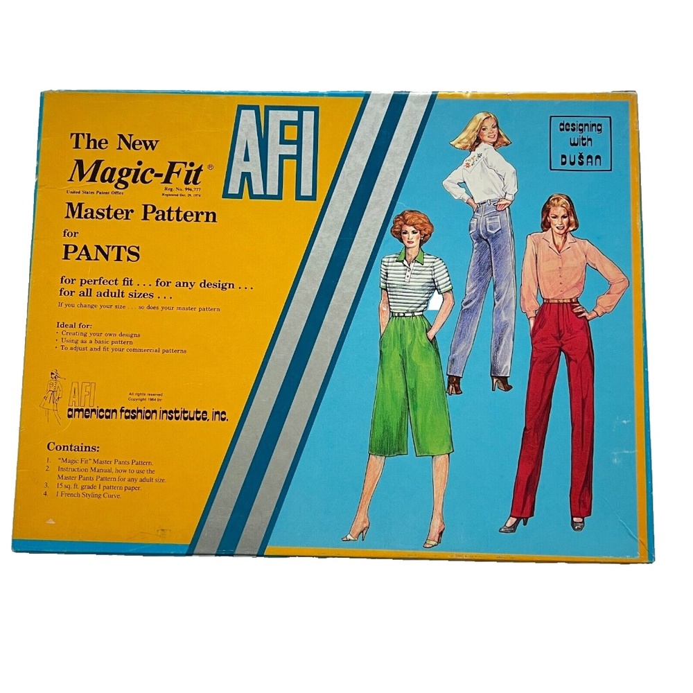 AFI The New Magic-Fit Sewing Master Pattern for Pants Designers Vtg 80s Uncut